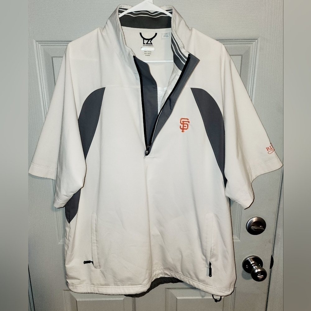 CB Cutter & Buck SF San Francisco Giants Logo Short Sleeve Windbreaker Men's L